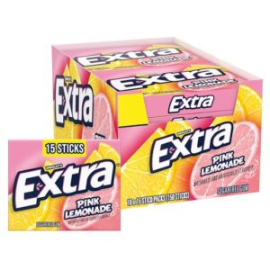 Extra Pink Lemonade Gum 15 Sticks 10ct